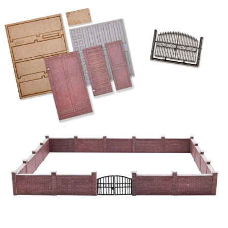 Busch 1125 - Mur z cegły z bramą