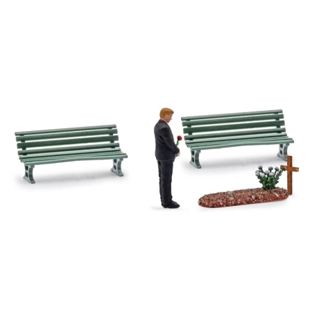 Busch 79933 - Zestaw: wdowiec przy grobie