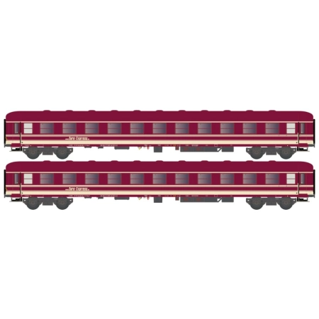 Hobbytrain H22210 - Zestaw 2 wagonów sypialnych Bcm 243, Euro-Express, ep.VI