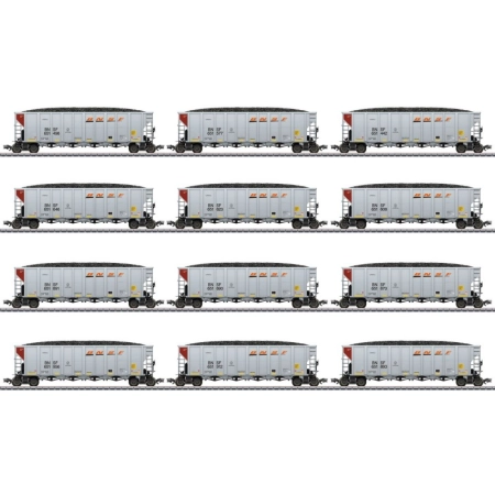 Märklin 45666 - Zestaw 12 otwartych wagonów towarowych, LLC, BNSF, Ep.VI