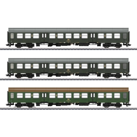 Märklin 42580 - Zestaw 3 wagonów pasażerskich Bmh, 2. klasa, DR, Ep.IV