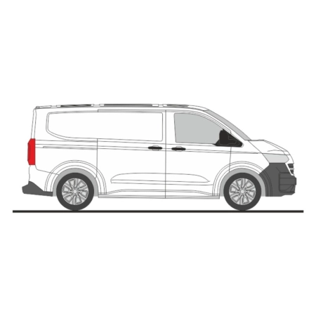 Rietze 11710 - Volkswagen Transporter T7 furgon KR FD biały przezroczysty
