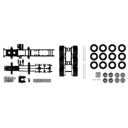 Herpa 084352 - Podwozie 4-osiowego ciągnika siodłowego Volvo Zawartość: 2 szt.