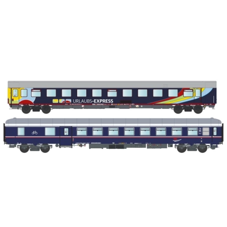 L.S. Models MW2303 - Zestaw 2 wagonów pasażerskich, Urlaubs-Express, epoka VI, zestaw 2