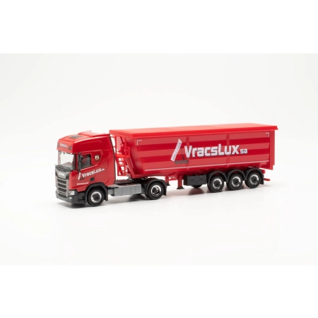 Herpa 316859 - Scania CR 20 HD ciężarówka przegubowa z okrągłym nadwoziem "Vracslux" (Luksemburg/Perle)