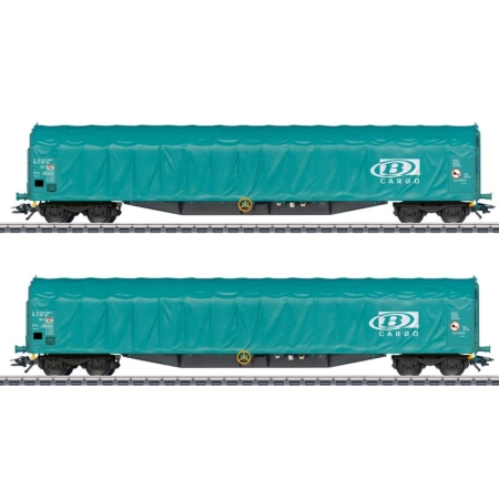 Märklin 47164 - Zestaw 2 wagonów z plandeką przesuwną Rils, SNCB, ep. VI