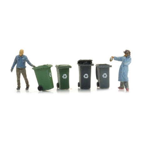 Artitec 387.723 - Cztery pojemniki na śmieci z figurkami