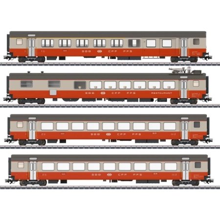 Märklin 42190 - Zestaw 4 wagonów pasażerskich EW III, SBB, Ep. IV
