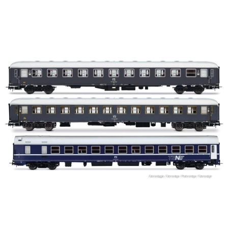 Rivarossi HR4411 - Zestaw 3 wagonów pasażerskich Exp 234/235 „Remus”, CIWL, FS, Ep.IV