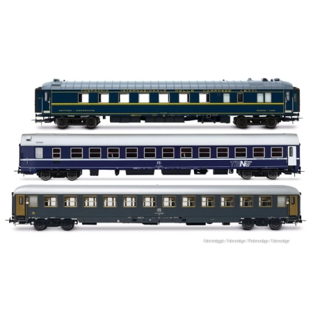 Rivarossi HR4410 - Zestaw 3 wagonów pasażerskich Exp 234/235 „Remus”, CIWL, FS, Ep.IV