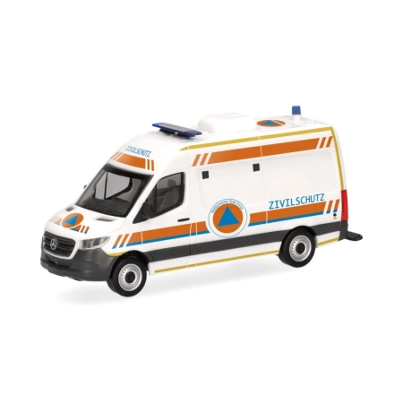 Herpa 099172 - Mercedes-Benz Sprinter 18 półautobus z wysokim dachem „MTF Zivilschutz”