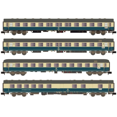 Hobbytrain H22206 - Zestaw 4 wagonów pasażerskich, Turnus, DB, ep.IV