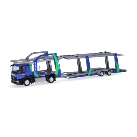 Herpa 315012 - Mercedes-Benz Actros ciężarówka z przyczepą do transportu samochodów "Avtologistika"