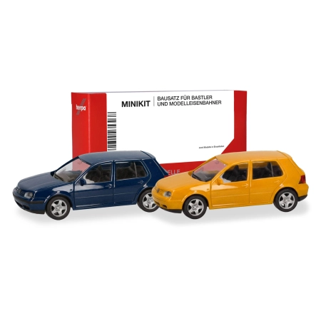 Herpa 013956-002 - MiniKit: VW Golf IV 4-drzwiowy niebieski żółty