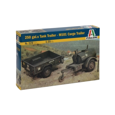 Italeri 229 - 250 gal.s Tank Trailer/M101 Cargo Tr.