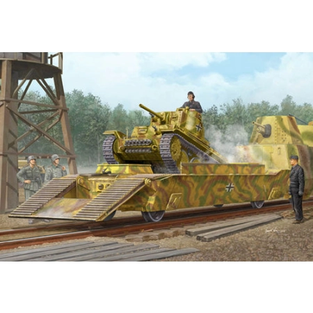 TRUMPETER 01508 - Wagon podczołgowy z niemieckiego pociągu pancernego BP-42 - 1:35