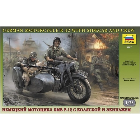 Zvezda 3607 - Niemiecki sidecar R12 z załogą z II wojny światowej