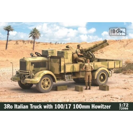 IBG 72098 - Lancia 3Ro Italian Truck with 100/17 100mm Howitzer - 1:72