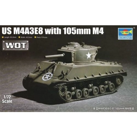 TRUMPETER 07168 - Czołg US M4A3E8 with 105mm M4 - 1:72