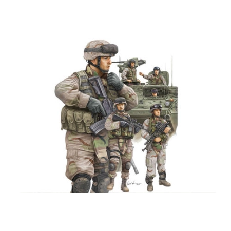 TRUMPETER 00424 - Figurki - Modern US Army armor crewman & Infantry - 1:35